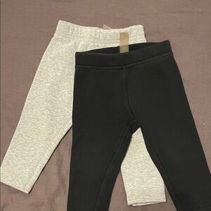 Primary Kids fleece lined Black and Gray Leggings